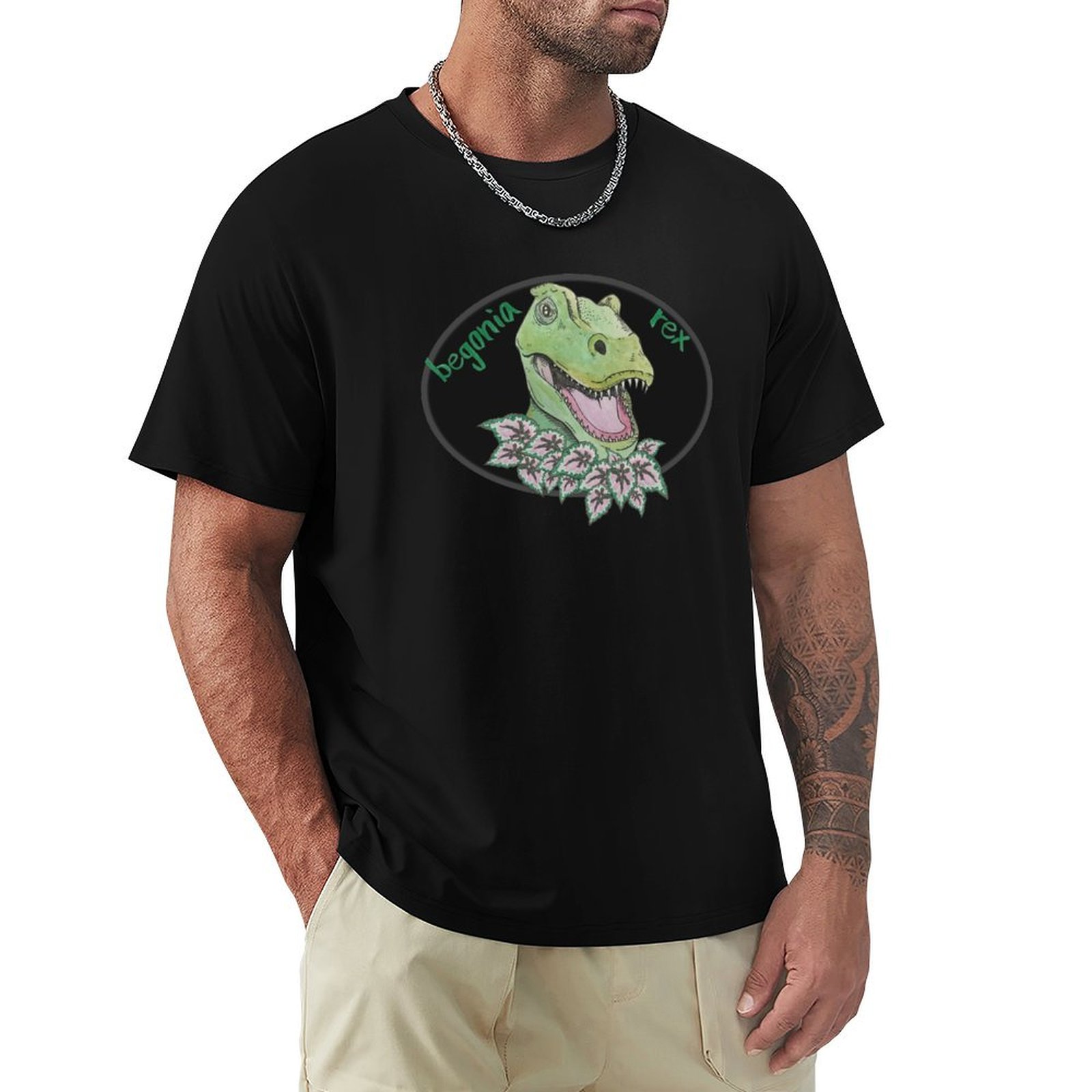 Begonia Rex - เสื้อยืดลายทีเร็กซ์เบโกเนีย เสื้อยืดลำลองสำหรับวันขอบคุณพระเจ้า