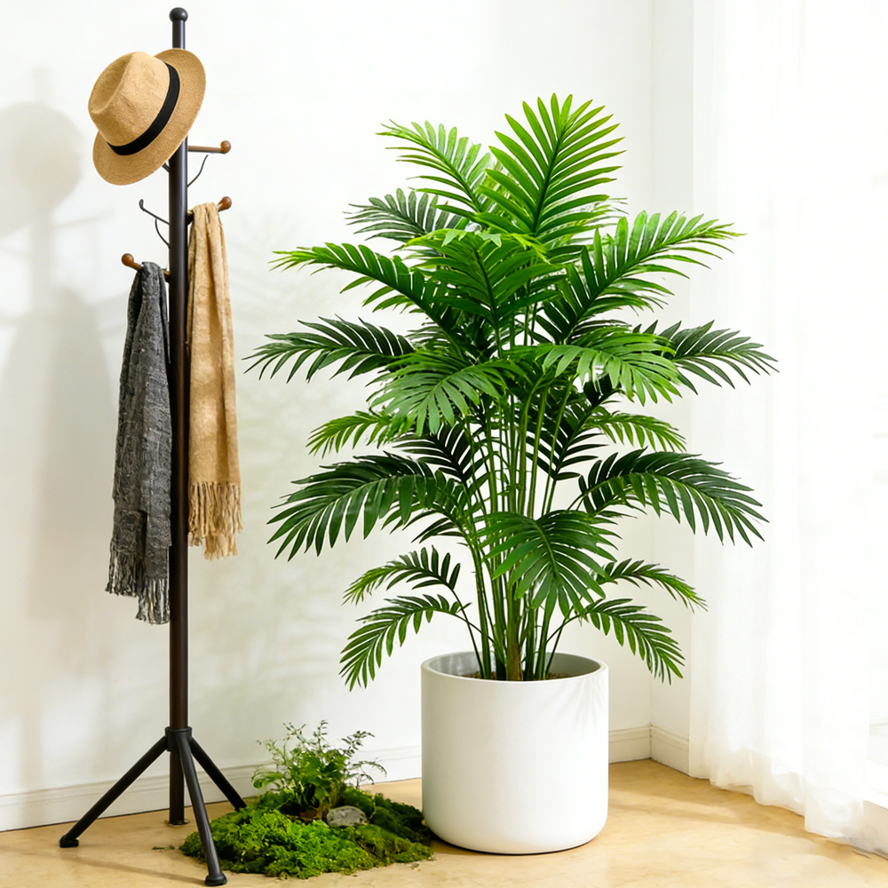 Monstera Adansonii - ต้นปาล์มประดิษฐ์สูง 60-80 ซม. ต้นมอนสเตอร่าปลอม กิ่งพลาสติก ใบมารันตา
